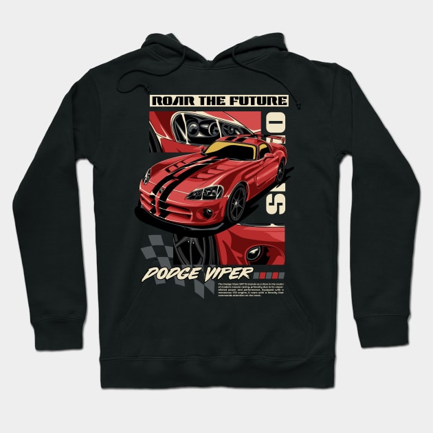 Dodge Viper Roar The Future Hoodie by Harrisaputra